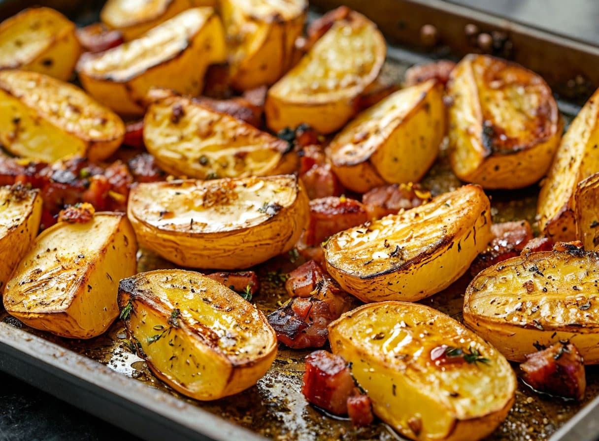 Запеченный картофель с грудинкой